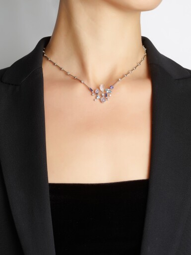 View full screen - View 1 of Lot 1100. CARTIER | 'MELI MELO' GEM SET AND DIAMOND NECKLACE | 卡地亞 'Meli Melo' 寶石 配 鑽石 項鏈.