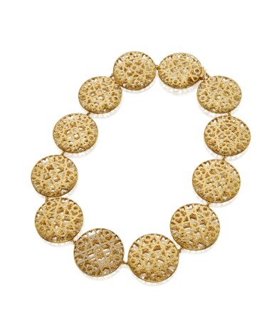 View full screen - View 1 of Lot 75. GOLD AND DIAMOND NECKLACE, PALOMA PICASSO FOR TIFFANY & CO..