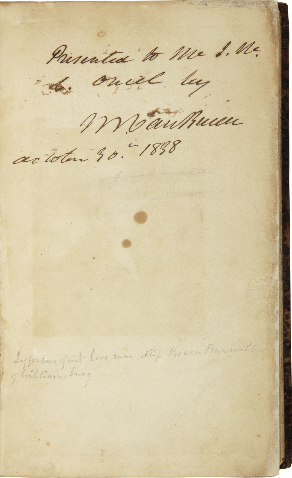 View full screen - View 1 of Lot 2216. (Van Buren, Martin) Rayner, B.L. Sketches of the Life...of Thomas Jefferson... New York: Francis and Boardman, 1832.