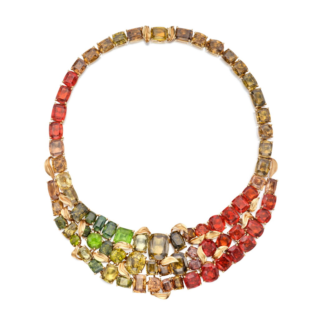 View full screen - View 1 of Lot 209. Verdura | Gold and Zircon Necklace 黃金鑲鋯石項鏈.