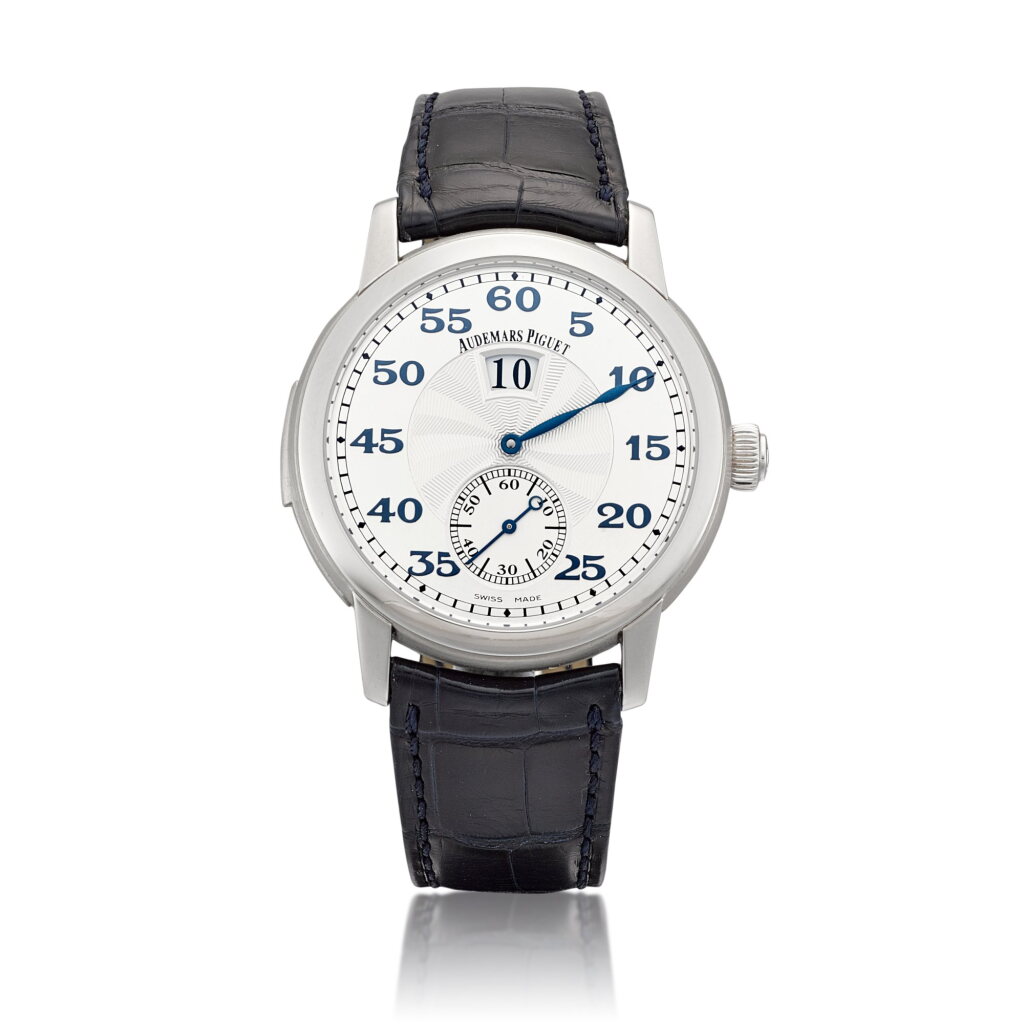 View full screen - View 1 of Lot 8019. Jules Audemars, Reference 26151 | A platinum minute repeating jumping hour wristwatch, Circa 2012 | 愛彼 | Jules Audemars | 型號26151 | 鉑金三問跳時腕錶,約2012年製.