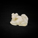 A white jade 'three rams' group, Qing dynasty, 18th century 清十八世紀 白玉三陽開泰把件