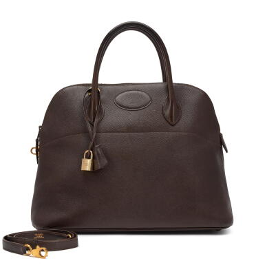 View full screen - View 1 of Lot 155. Vintage Chocolat Epsom Bolide 35 Gold Hardware, 1992.