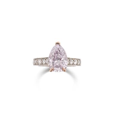 View full screen - View 1 of Lot 609. Fancy Pink-Purple diamond ring.