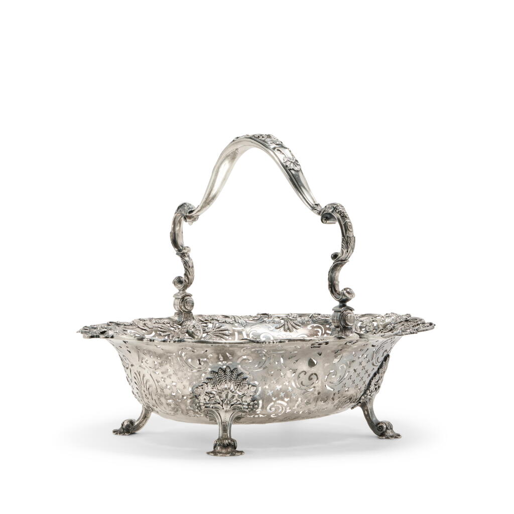 View full screen - View 1 of Lot 436. A George II Silver Basket, Eliza Godfrey, London, 1747.