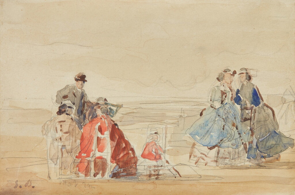 View full screen - View 1 of Lot 87. EUGÈNE BOUDIN | SCÈNE DE PLAGE.