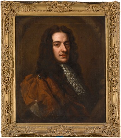 View full screen - View 1 of Lot 55. N. Matteis. Portrait in oils of the composer by Sir Godfrey Kneller, Bt., 1682.