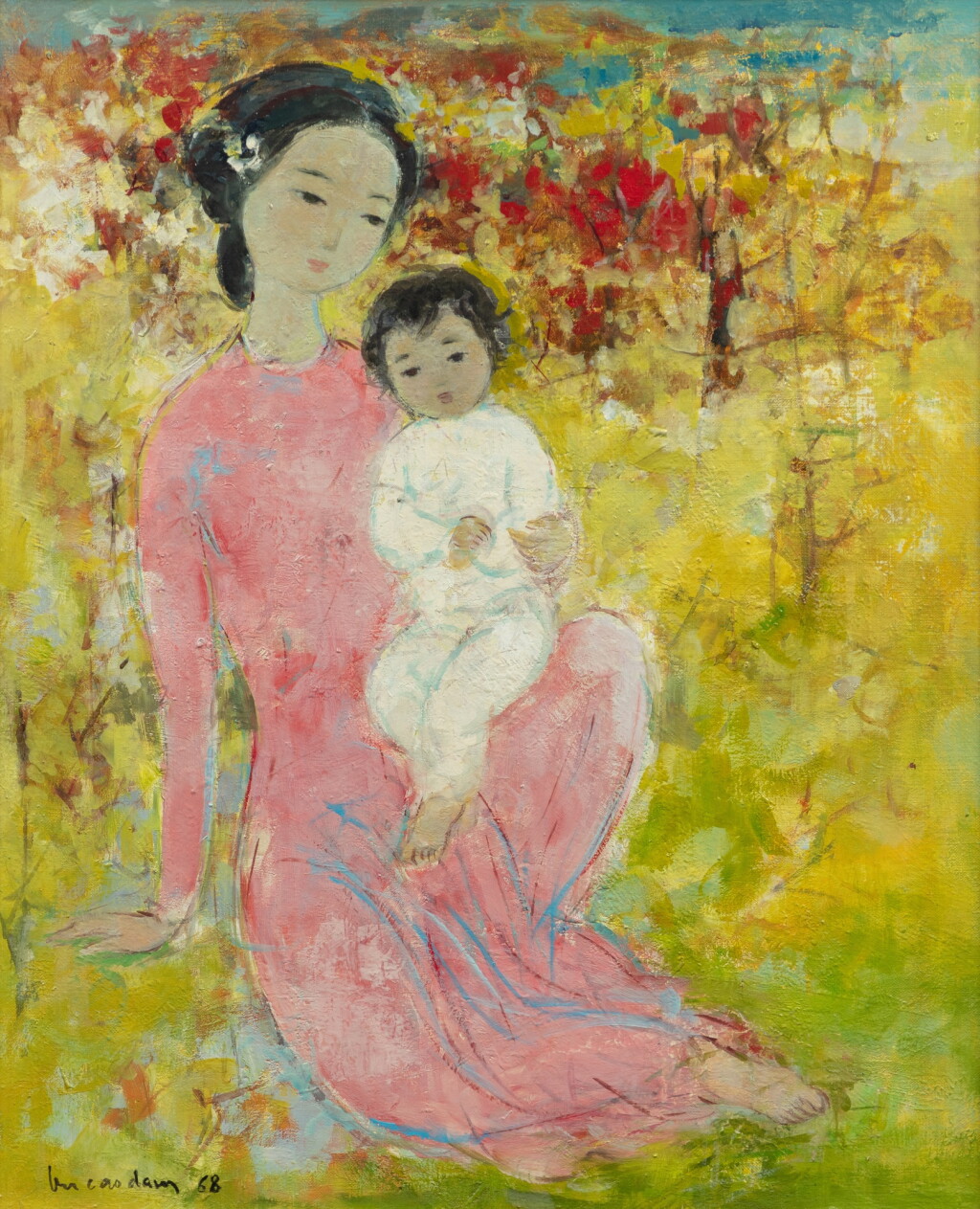 View full screen - View 1 of Lot 87. Vu Cao Dam (1908-2000), La maternité | 武高談 (1908-2000) 母愛.