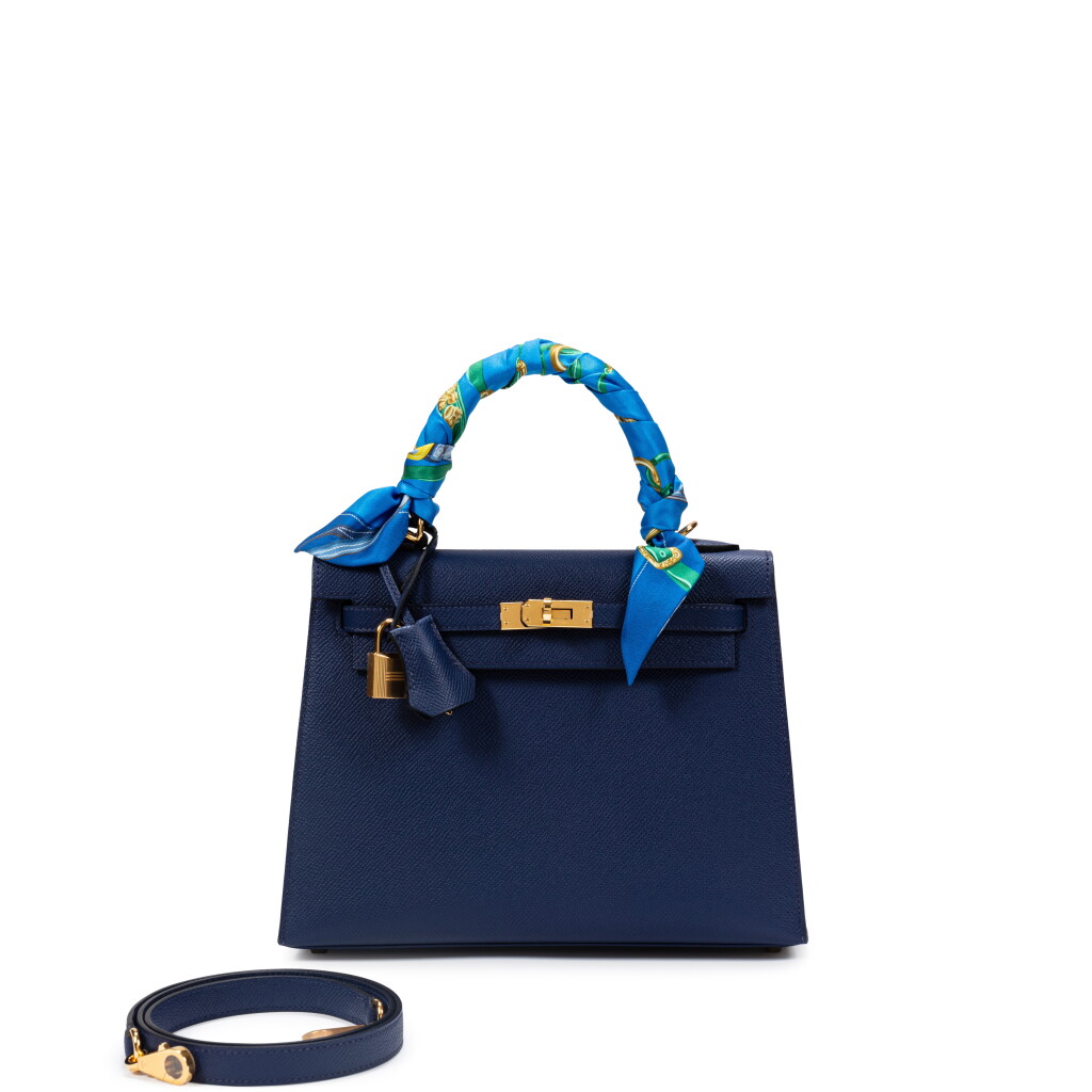 View full screen - View 1 of Lot 676. Bleu Saphir Epsom Kelly 25 Sellier HSS Gold Hardware, 2023.