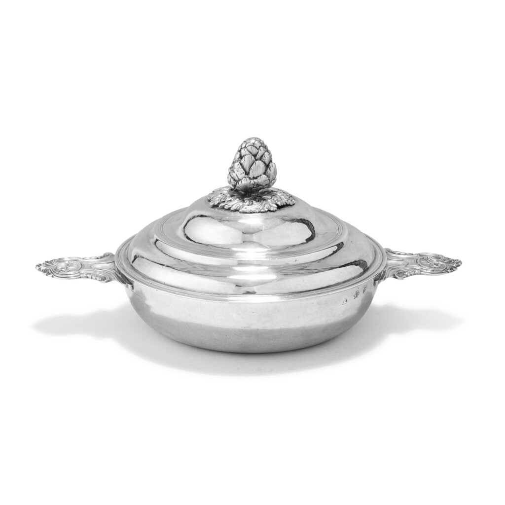 View full screen - View 1 of Lot 460. A silver covered ecuelle, Paris, 1743-1744, the associated cover, Paris, 1764-1765 | Ecuelle couverte en argent, Paris, 1743-1744, le couvercle rapporté, Paris, 1764-1765.