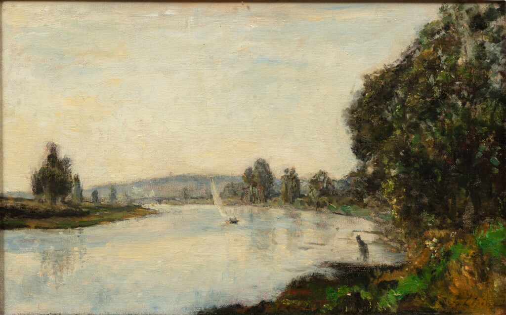 View full screen - View 1 of Lot 64. Banks of the Seine Downstream from Paris | Bords de Seine en aval de Paris.