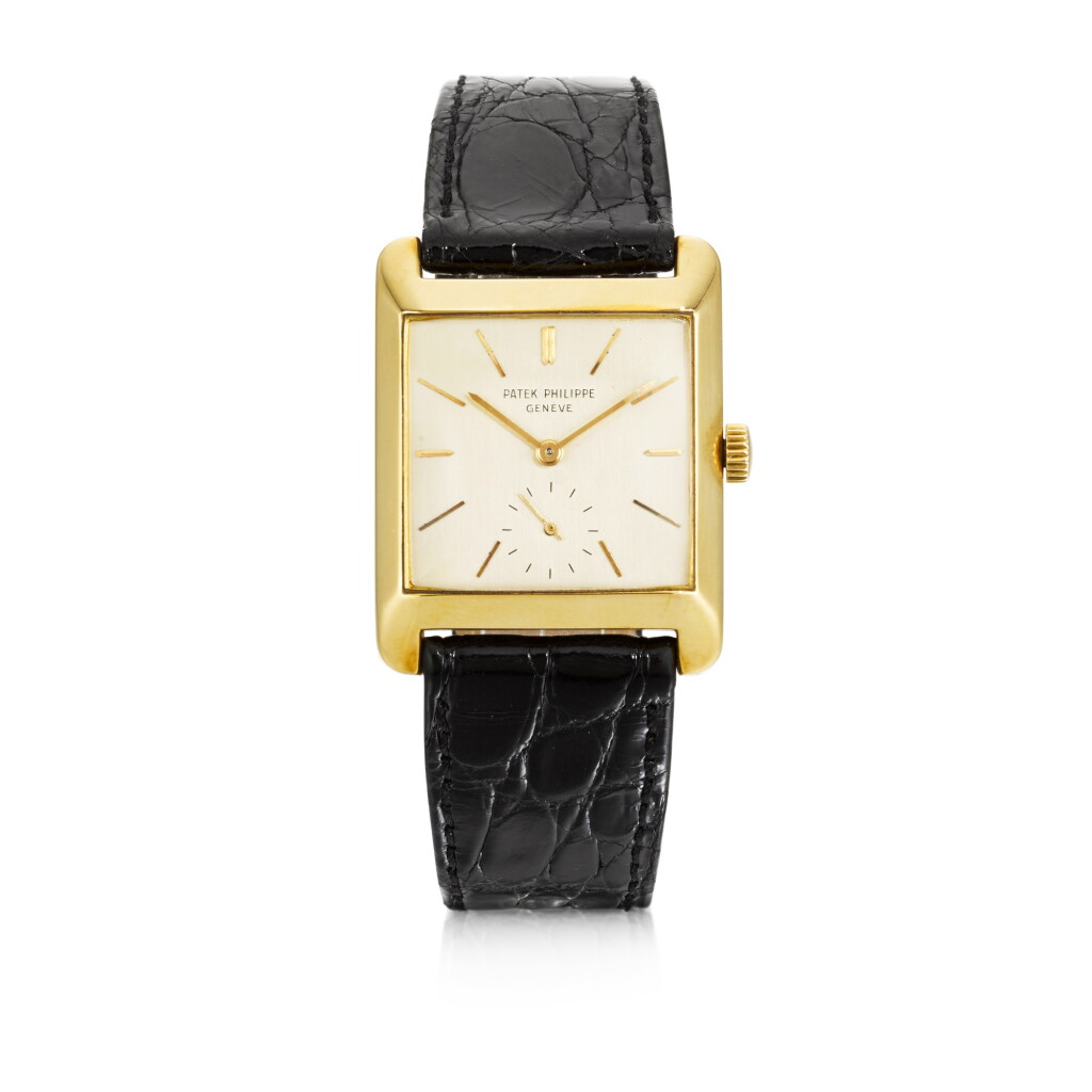 View full screen - View 1 of Lot 703. PATEK PHILIPPE | CARRÉ-TORTUE, REF. 2488 YELLOW GOLD SQUARE WRISTWATCH MADE IN 1952.
