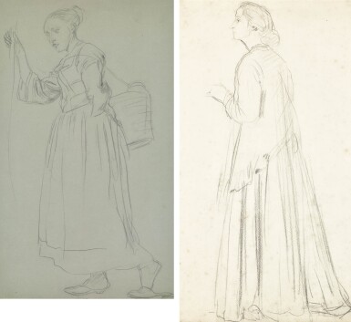View full screen - View 1 of Lot 80. AUGUSTUS JOHN, R.A. | DORELIA STANDING; EQUIHEN FISHERGIRL.