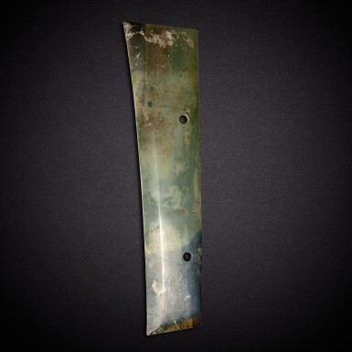 View full screen - View 1 of Lot 7829. A large celadon jade blade, Shang dynasty | 商 青玉刀.