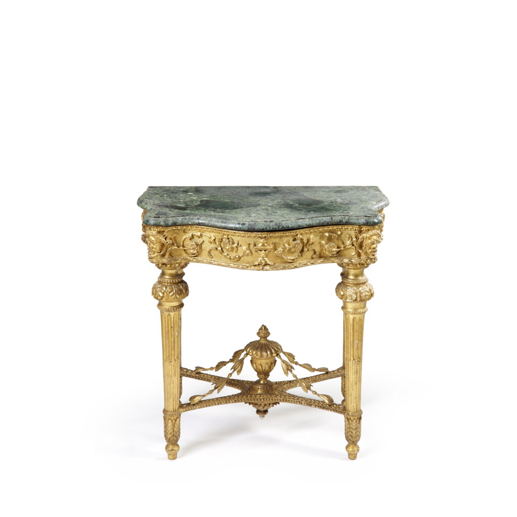 View full screen - View 1 of Lot 119. An Italian carved giltwood console table, Florence, circa 1787.