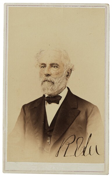 View full screen - View 1 of Lot 2126. Lee, Robert E. Signed carte-de-vsite size photograph.