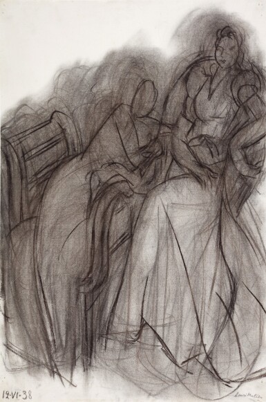 View full screen - View 1 of Lot 438. Deux femmes assises.
