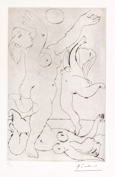 View full screen - View 1 of Lot 81. PABLO PICASSO | BAIGNEUSES AU BALLON. III (B. 254; BA. 293).