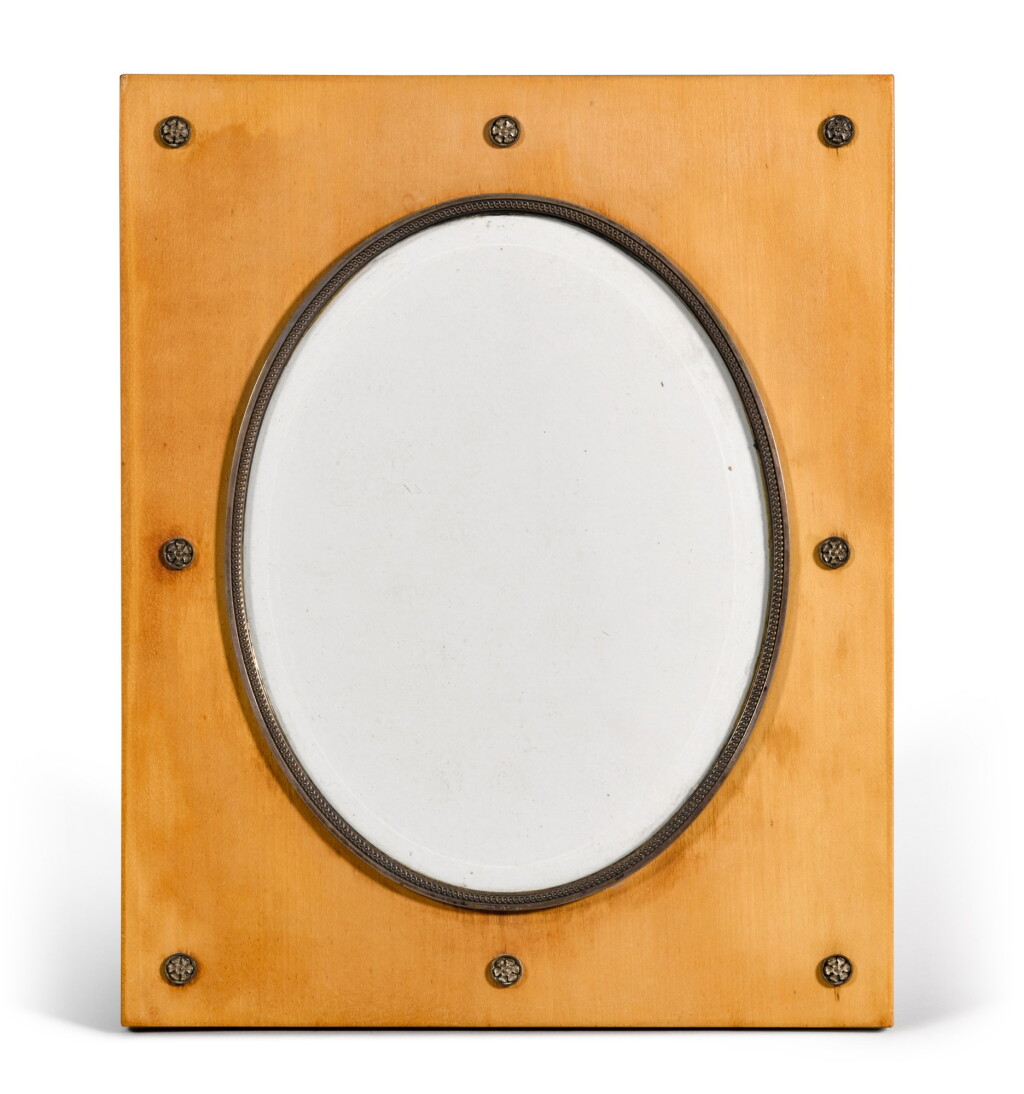 View full screen - View 1 of Lot 32. A Fabergé silver-mounted wood frame, workmaster Anders (Antti) Nevalainen, St Petersburg, 1899-1904.