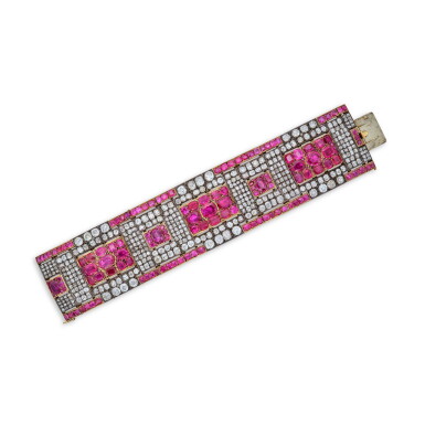 View full screen - View 1 of Lot 255. Ruby and Diamond Bracelet.