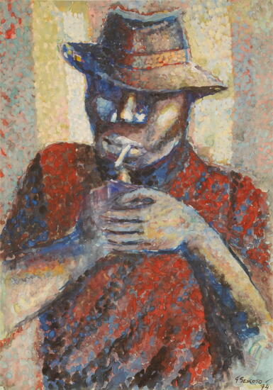 View full screen - View 1 of Lot 65. Man Smoking.