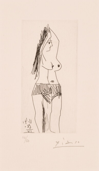 View full screen - View of Femme se coiffant, from Séries 347 (B. 1507; Ba. 1523).