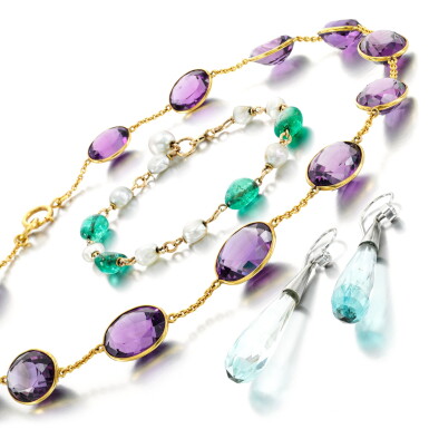 View full screen - View 1 of Lot 23. Group of gem set jewellery.