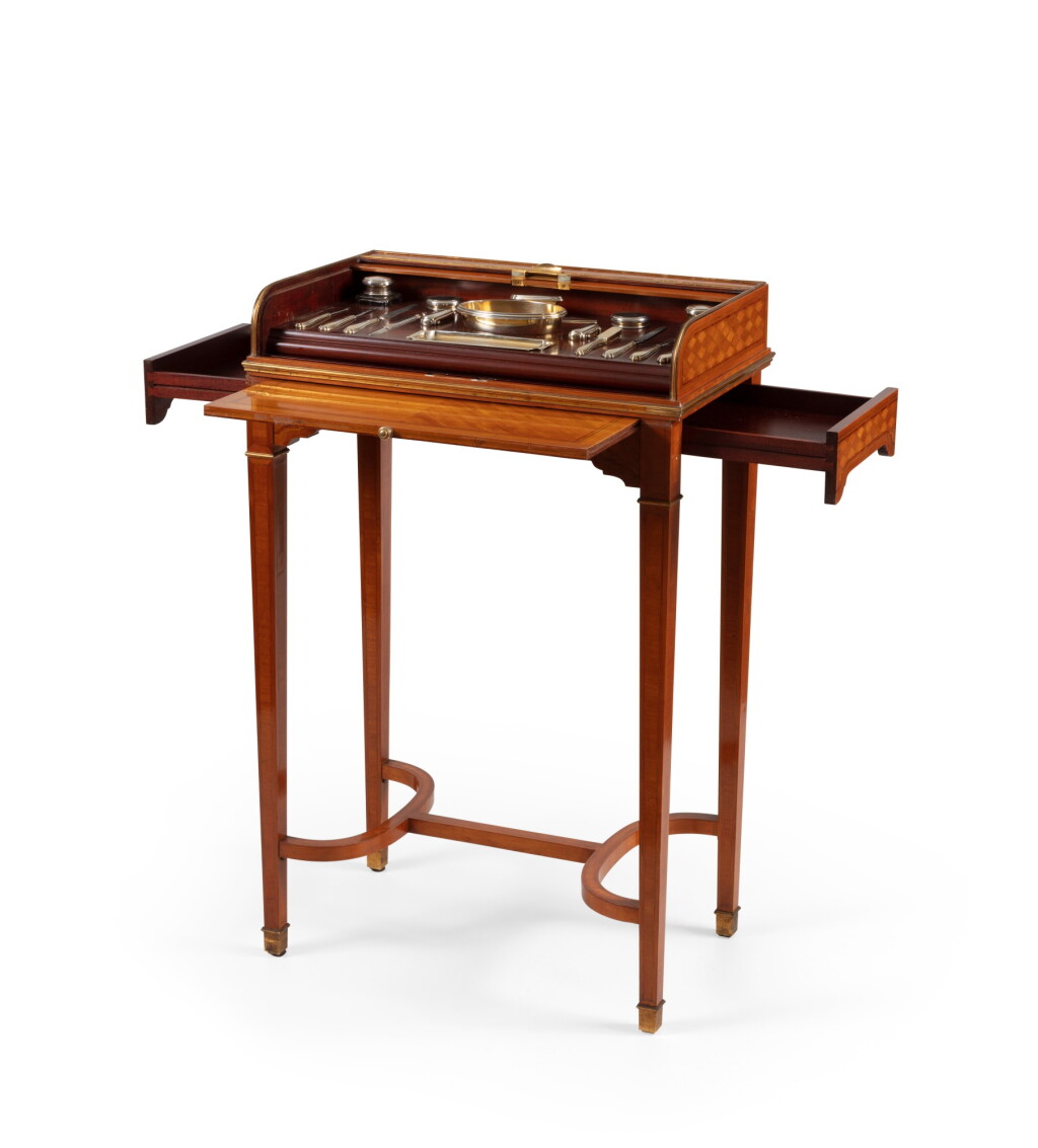 View full screen - View 1 of Lot 239. A manicure table with silver garniture, Gustave Keller, Paris, circa 1900 | Table de manucure avec garniture en argent par Gustave Keller, Paris, vers 1900.