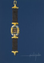 Design of a Hermès wristwatch with accompanying NFT Circa 1963