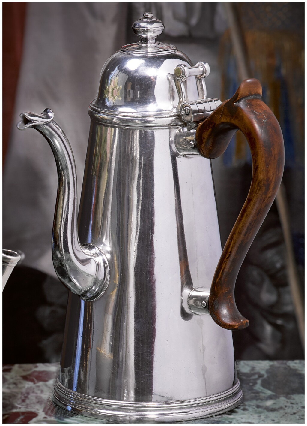 View full screen - View 1 of Lot 60. A QUEEN ANNE SILVER COFFEE POT, SIMON PANTIN I, LONDON, 1711.