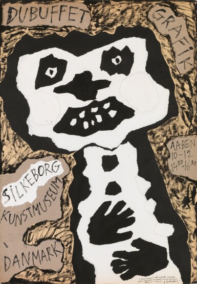 View full screen - View 1 of Lot 7. Personnage aux dents blanches (Maquette pour l'affiche de l'exposition de Silkeborg).