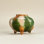 A sancai-glazed tripod incense burner, Five dynasties - Liao dynasty | 五代至遼 三彩三足爐