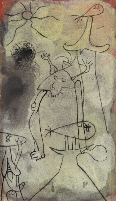 Personnages devant le soleil
