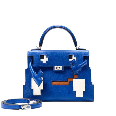 View full screen - View 1 of Lot 602. Limited Edition Bleu Royal, Nata, Gold and Bleu Indigo Epsom Quelle Idole Kellydole Picto Palladium Hardware, 2022.