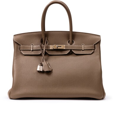 View full screen - View 1 of Lot 696. Etoupe Togo Birkin 35 Palladium Hardware, 2011.