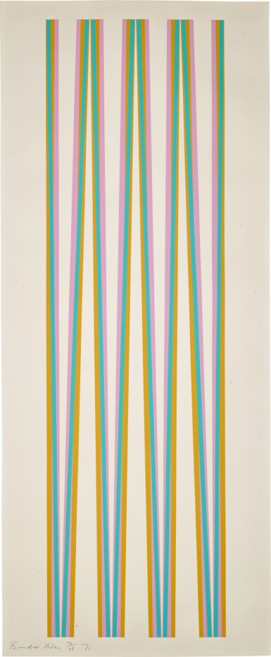 View full screen - View 1 of Lot 670. BRIDGET RILEY | UNTITLED (ELONGATED TRIANGLES 4) (S. 12) .