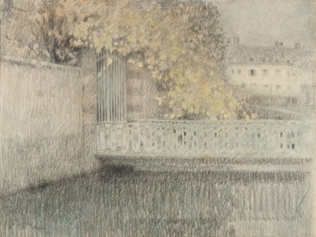 View full screen - View 1 of Lot 77. HENRI LE SIDANER | LA PASSERELLE, GISORS (ÉTUDE).