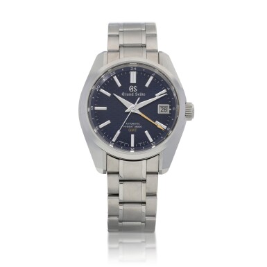 View full screen - View 1 of Lot 8267. Reference SBGJ225 | A stainless steel dual time zone wristwatch with date and bracelet, Circa 2017 | 型號 SBGJ225 | 限量版精鋼兩地時間鏈帶腕錶,備日期顯示,約2017年製.