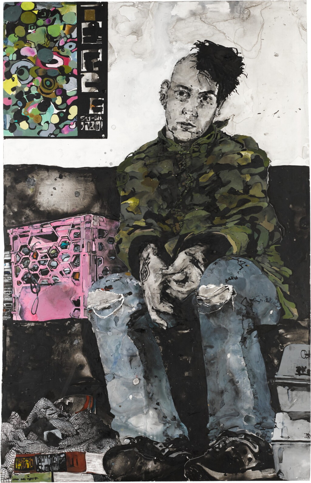 View full screen - View 1 of Lot 77. Self Portrait in the Waiting Room.