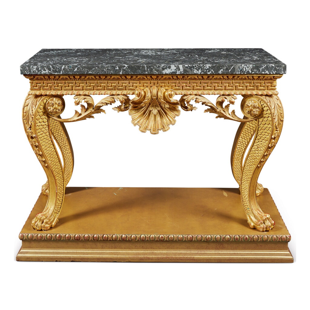 View full screen - View 1 of Lot 352. A George II Giltwood Pier Table, in the Manner of William Kent, Probably Late 19th Century.