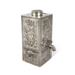 A Chinese Export Silver Quadrangular Tea Urn, Sheng Yuan, Circa 1900