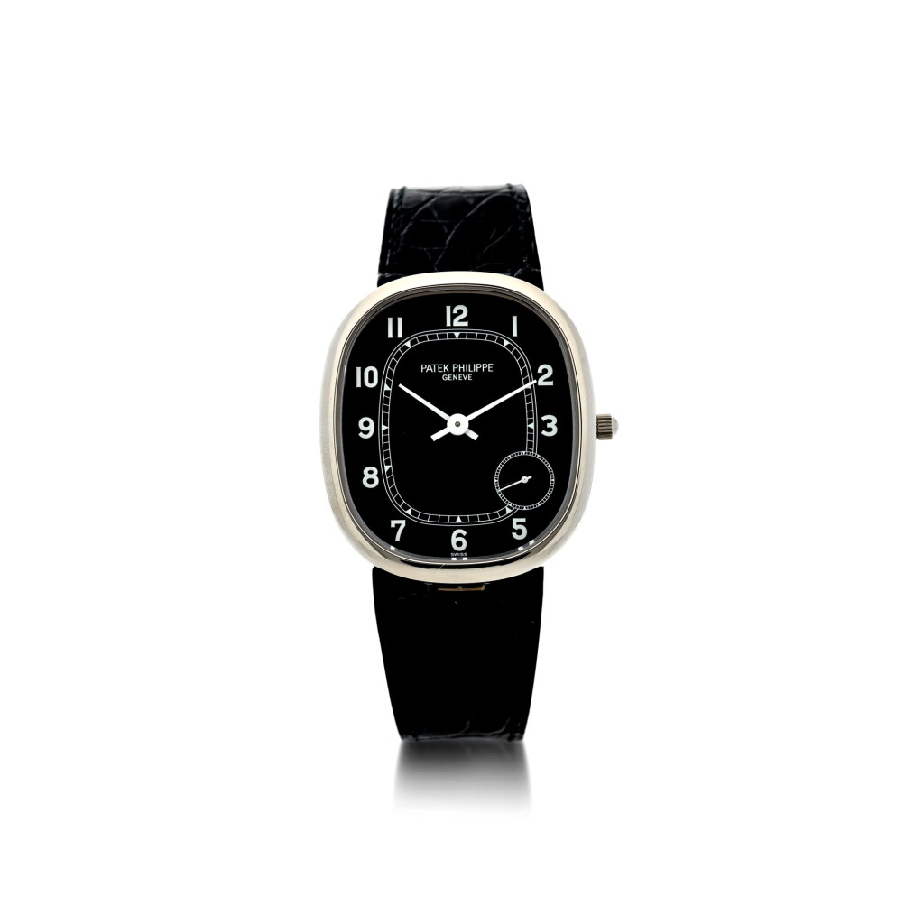 View full screen - View 1 of Lot 262. REFERENCE 5028G-001 GOLDEN ELLIPSE A WHITE GOLD OVAL WRISTWATCH, CIRCA 2003.