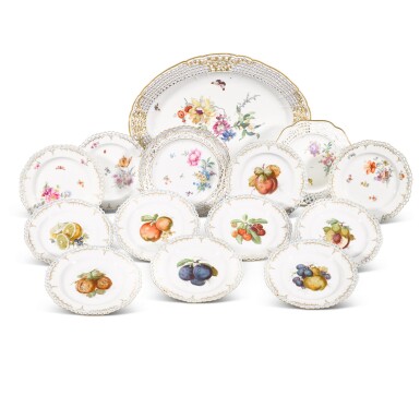 View full screen - View 1 of Lot 57. A Berlin (K.P.M.) pierced oval serving dish, circa 1880.