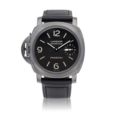 View full screen - View 1 of Lot 8142. Luminor Marina, Reference PAM00026 | A brand new PVD-coated stainless steel left-handed wristwatch, Circa 2010 | 沛納海 | Luminor Marina 型號PAM00026 | 全新 PVD 塗層處理精鋼左手腕錶,約2010年製.