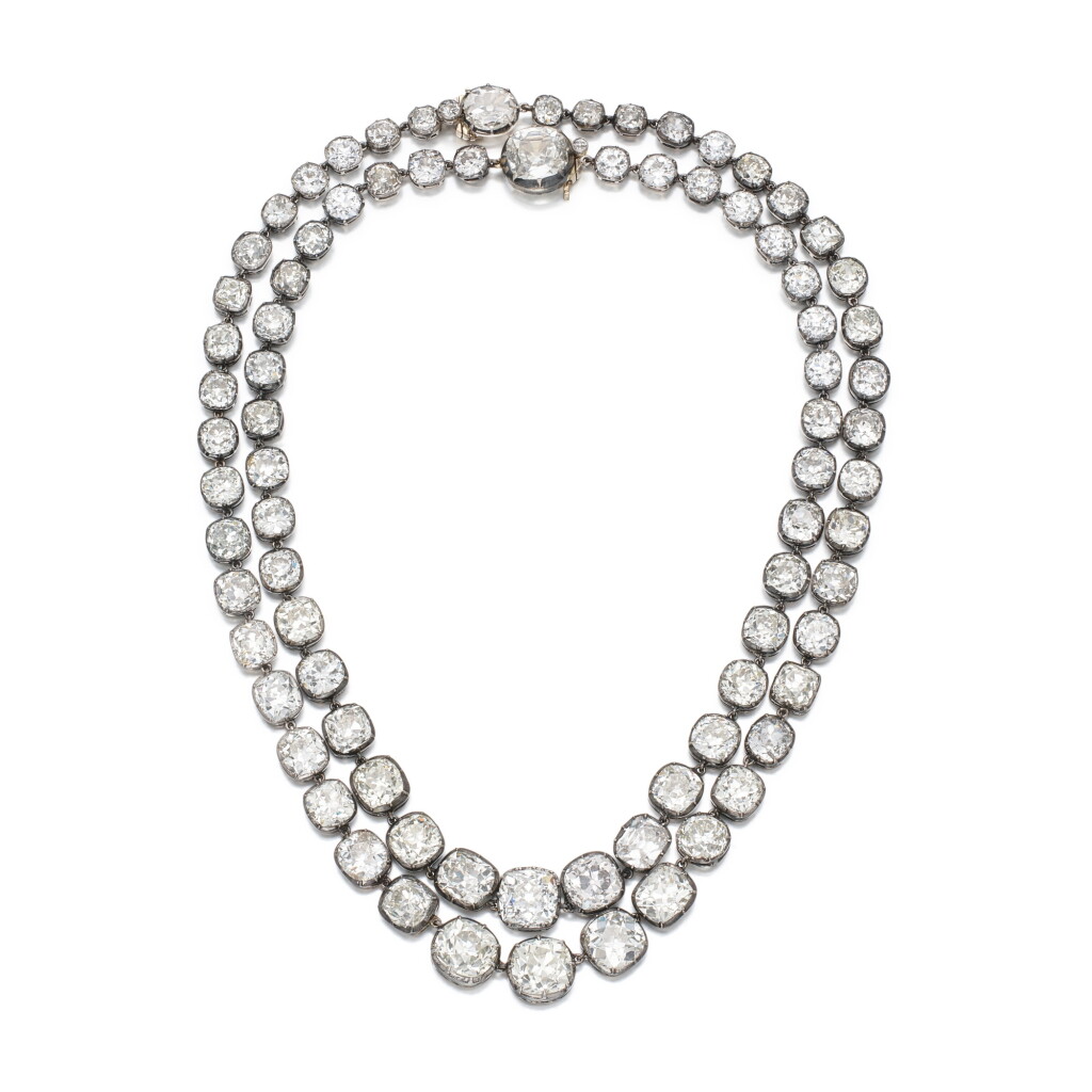 View full screen - View 1 of Lot 130. Two Impressive Diamond Necklaces 鑽石 項鏈兩條.