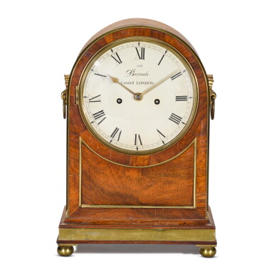 View full screen - View 1 of Lot 126. A brass-mounted mahogany mantel clock, Barrauds No.884, London, circa 1825.