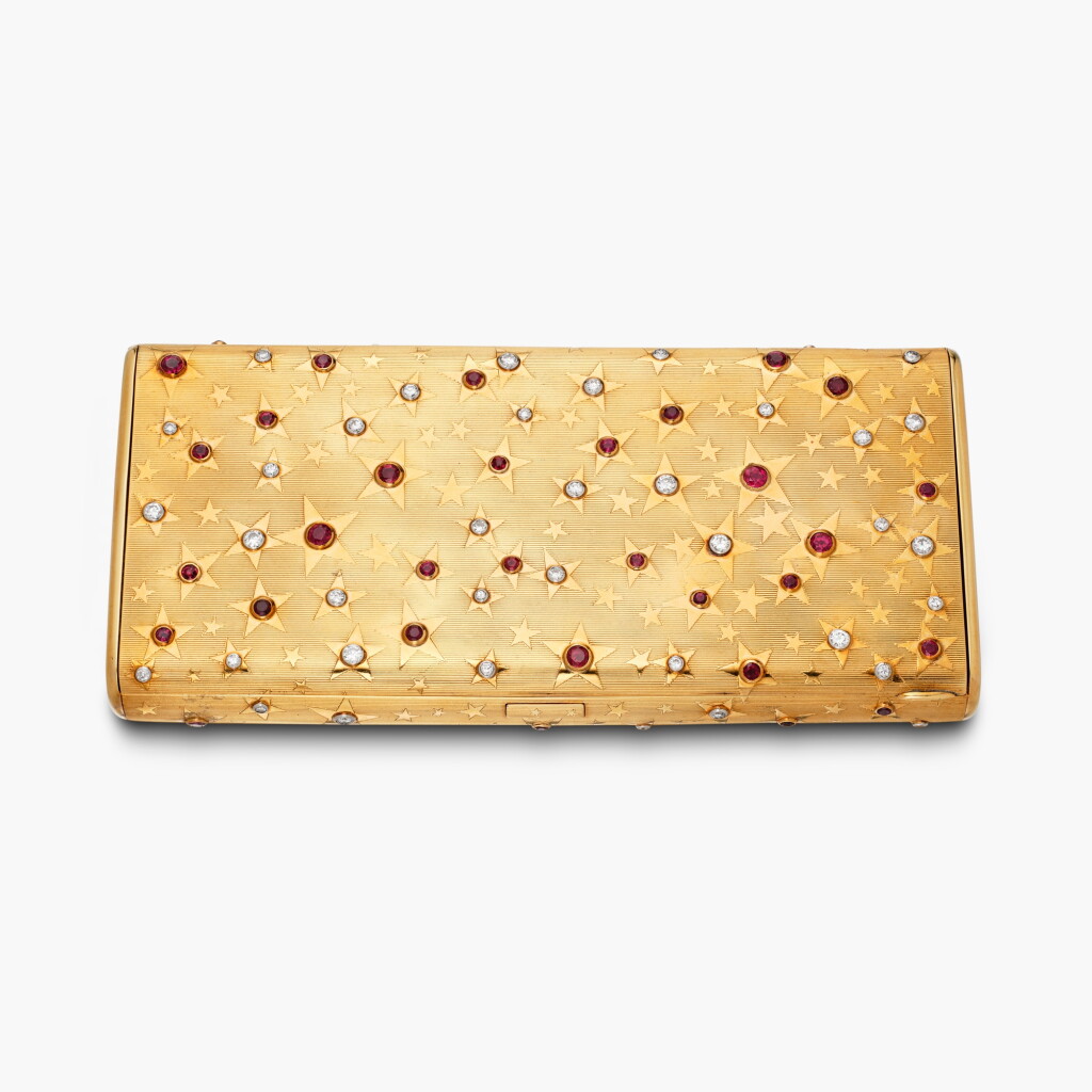 View full screen - View 1 of Lot 2. Gold, Ruby and Diamond Vanity Case, France K金 配 紅寶石 及 鑽石 化妝盒,法國.