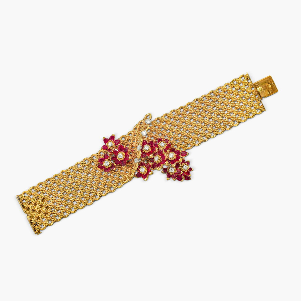 View full screen - View 1 of Lot 1693. Gold, Ruby and Diamond Bracelet | Marchak | K金 配 紅寶石 及 鑽石 手鏈.