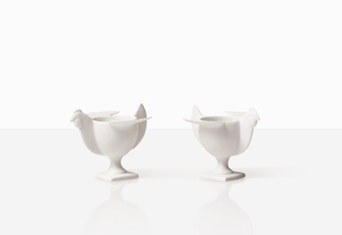 View full screen - View 1 of Lot 145. Paire de coquetiers Poules.