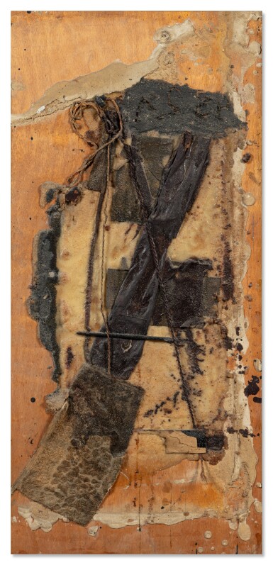 View full screen - View 1 of Lot 18. Chiffons et ficelles sur bois.